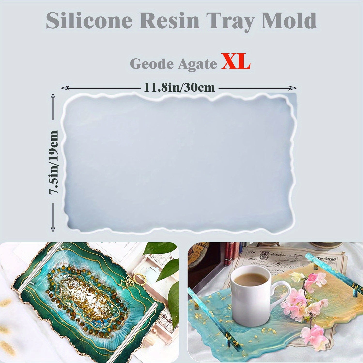 Agate Silicone Tray Molds with Golden Handles