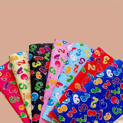 8pcs Number Theme Fabric Fat Quarter DIY Sewing Supplies