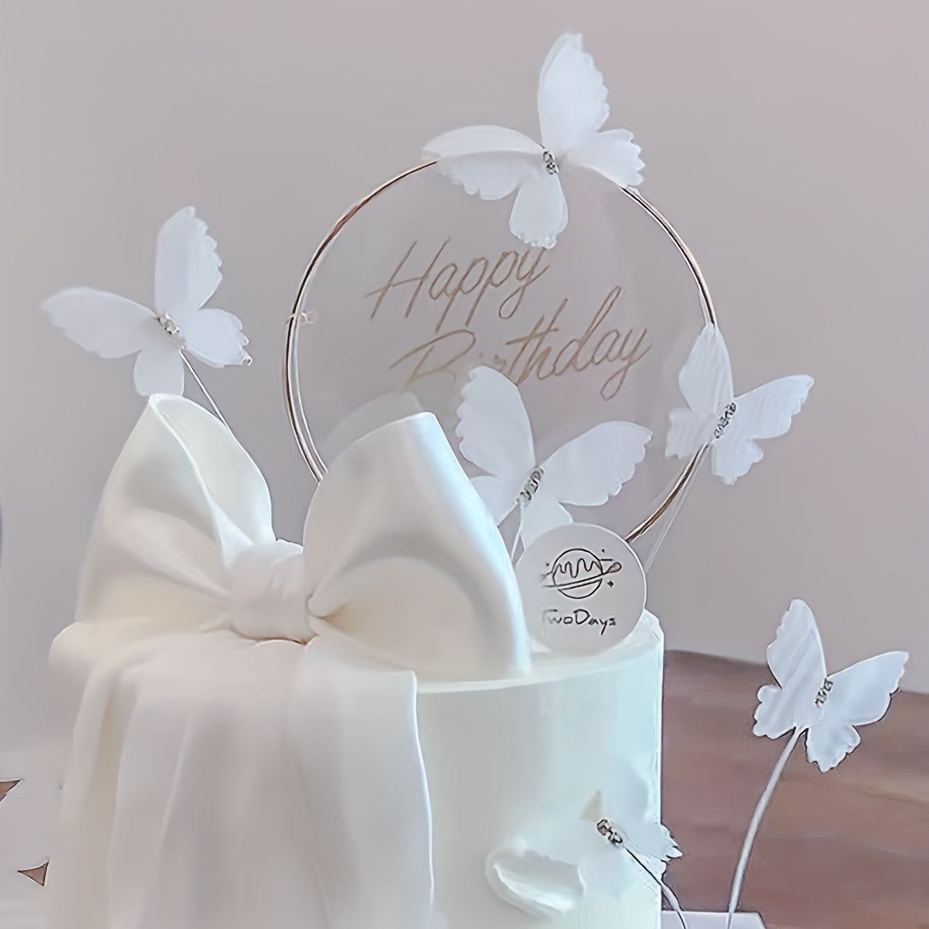 5pcs Butterfly Cake Toppers Metal Golden Cake Topper For Girls Women's Birthday