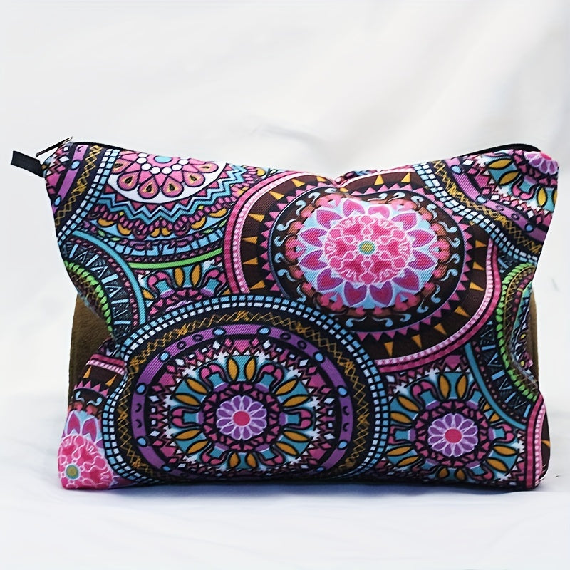 Vintage Flower Print Portable Makeup Pouch & Toiletry Organizer