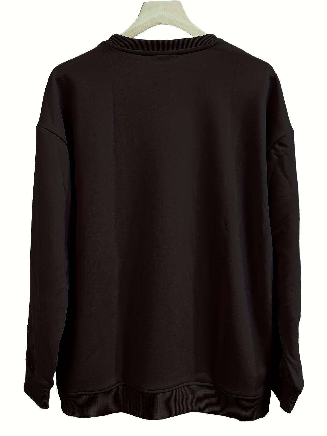 Heart Print Crew Neck Sweatshirt for Women