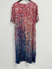  Allover Print Short Sleeve V Neck Dress With Pockets