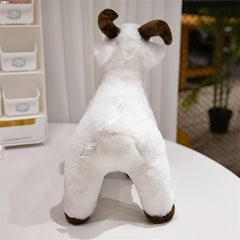 Soft Goat Plush Toy with Expressive Eyes & Horns