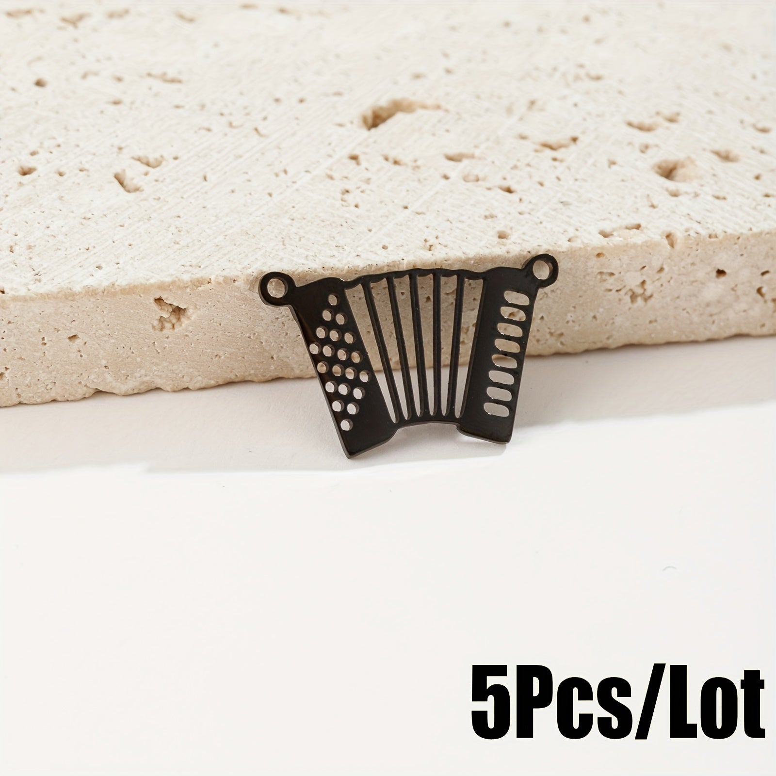 5pcs Stainless Steel Accordion Music Connector for DIY Jewelry Making