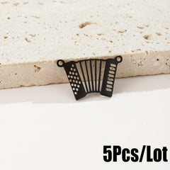 5pcs Stainless Steel Accordion Music Connector for DIY Jewelry Making