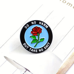 Geometric Rose Emblem Brooch