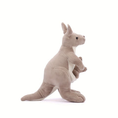 Khaki Kangaroo Plush Toy with Bunny