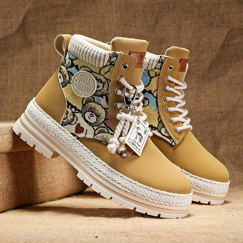 Men's High Top PU Leather Boots Comfy Casual Sneakers