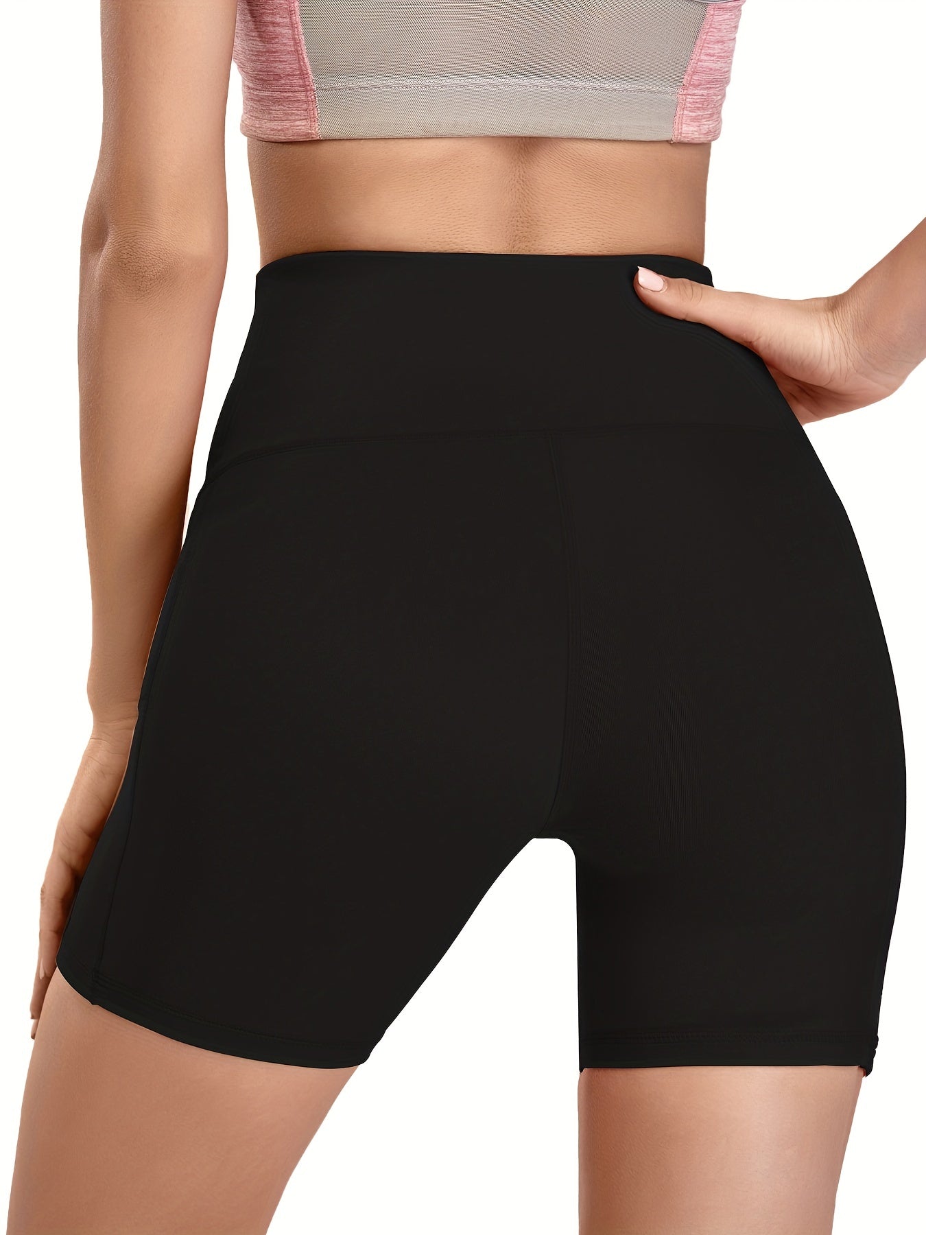 High Waist Yoga Shorts Pocket Slimming Workout Sports Activewear