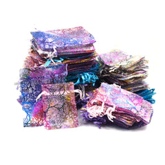 50Pcs Multicolor Jewelry Tulle Drawstring Bag Wedding Gift Organza Bag