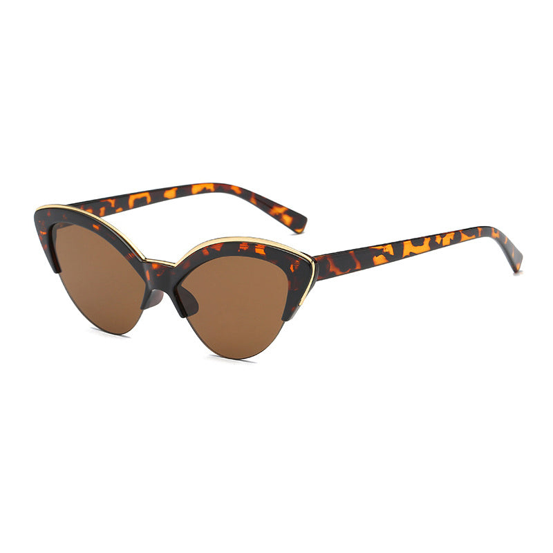 Cat Eye Semi Rimless Sunglasses Beach Party Club UV400