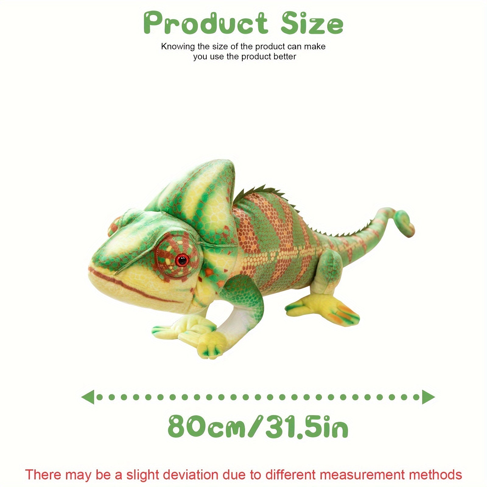 Soft Cuddly Chameleon Plush Toy Realistic Lizard Stuffed Animal