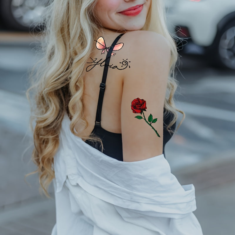 10pcs Waterproof Party Temporary Tattoos - Designs for Shoulders, Legs, Arms