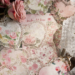 10 Retro Floral Hollow Border Lace Material Set