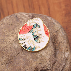Personality Creative Wave Brooches Accessories Clothing Backpack Jewelry