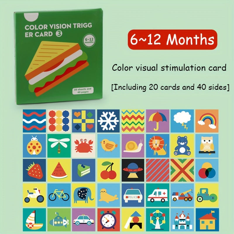 12 Months Visual Stimulation Cards Early Childhood Brain Development Toys