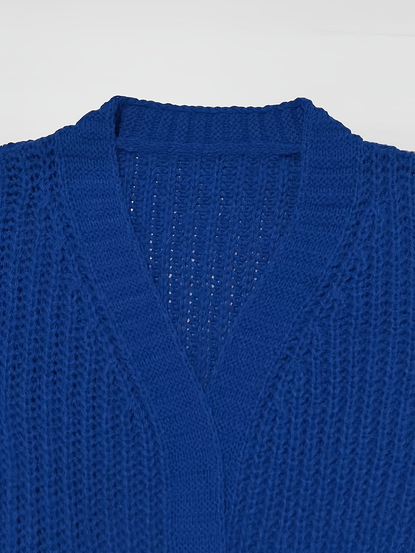  Solid Long Sleeve Open Front Loose Cardigan