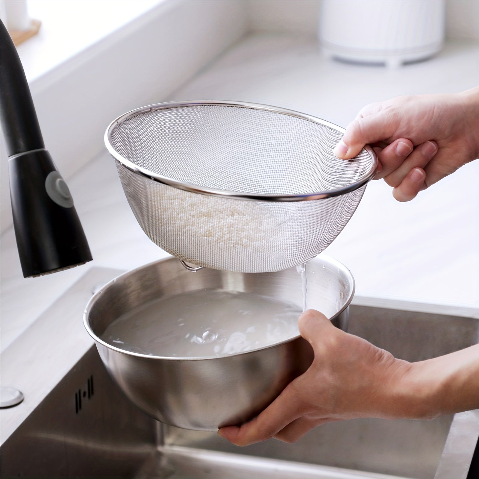2-Layer Stainless Steel Vegetable Washing Colander Basket