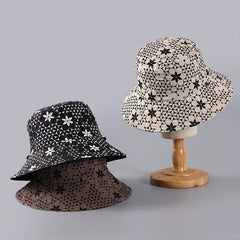 Flower Print Reversible Bucket Hat Lightweight Sunshade Fisherman