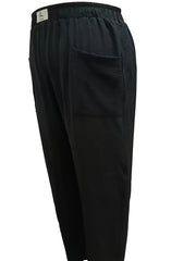  Solid Elastic Waist Casual Pants with Pockets