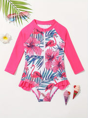 Floral Print Sunscreen Jumpsuit for Baby
