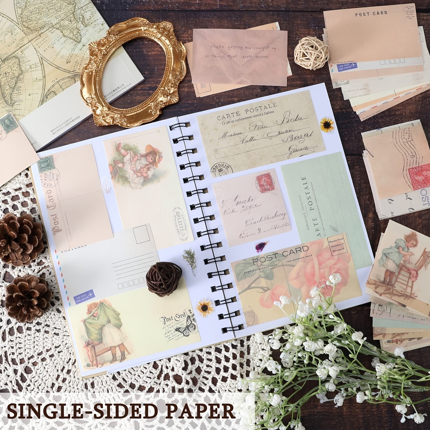 360pcs Vintage Scrapbook Paper Journaling Supplies Kit
