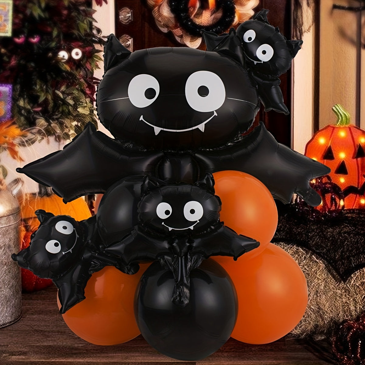 13pcs Halloween Pumpkin Bat Column Balloon Party Decor