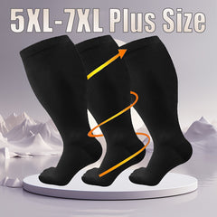 3 Pairs Plus Size Copper Compression Socks for Women & Men 15-20 mmHg