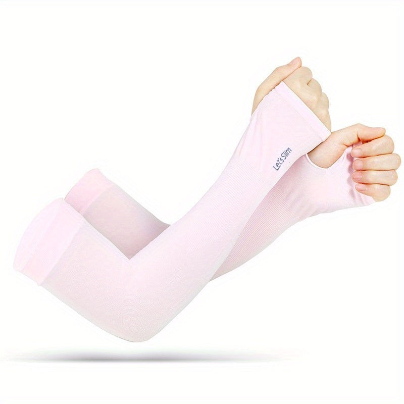 Fingerless Sunscreen Ice Silk Sleeves Pair for Riding Sports Sunshade