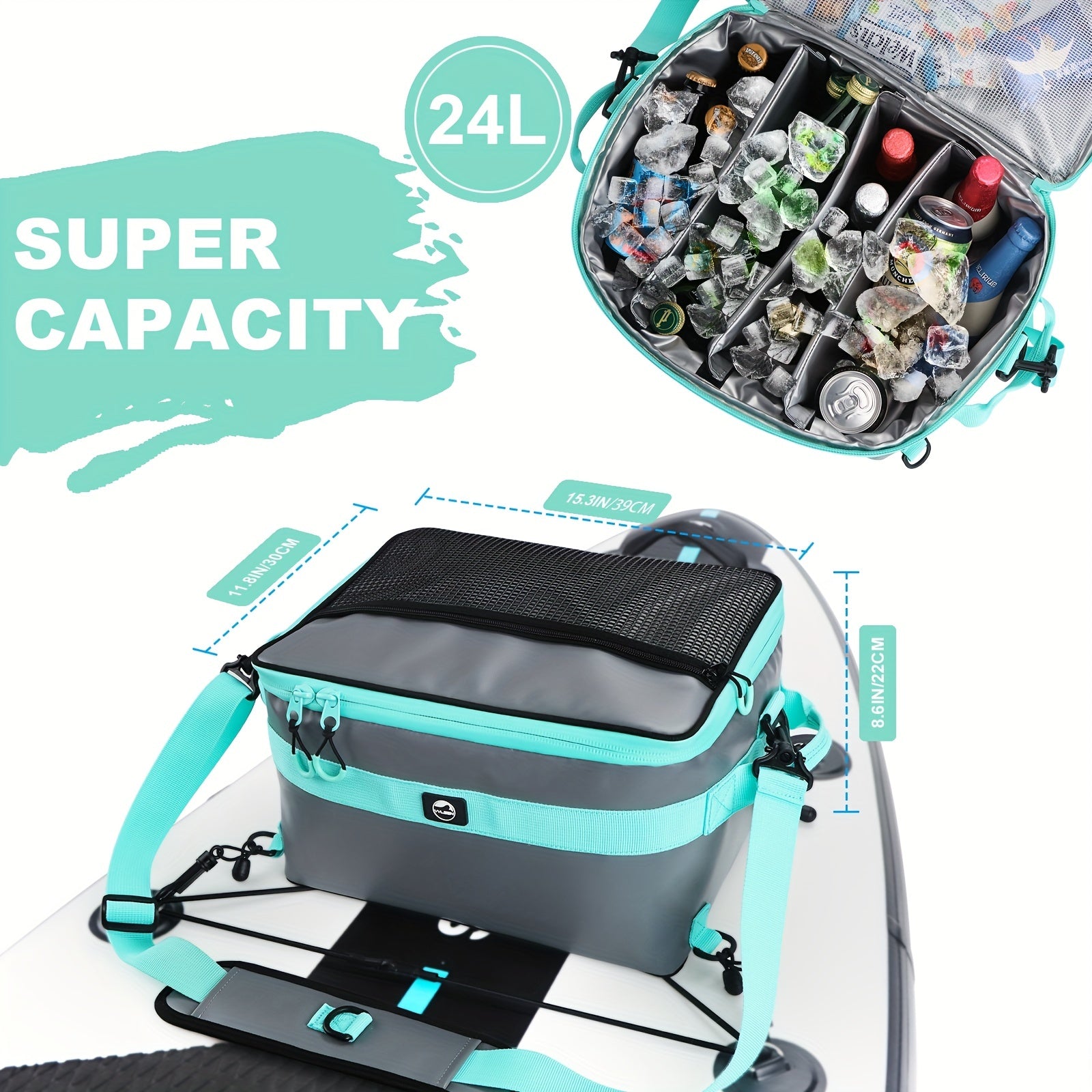 YVLEEN Waterproof Paddle Board Cooler Bag, Large Capacity, Durable PVC Material