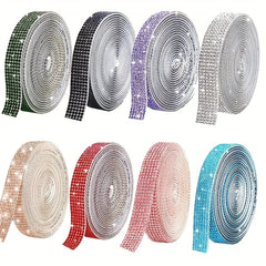 Crystal Rhinestone Strips Self Adhesive Ribbon Bling Sticker