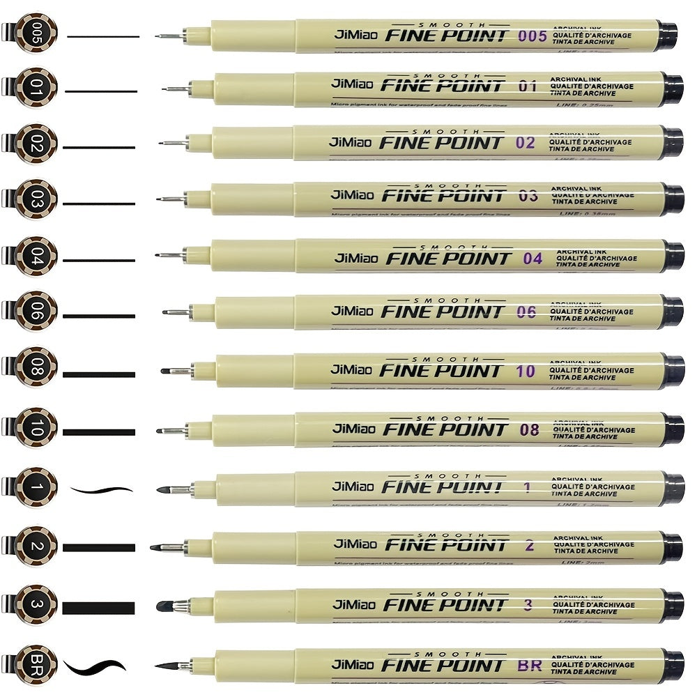 12 Pack Drawing Pens for Anime Sketching Calligraphy Art Supplies