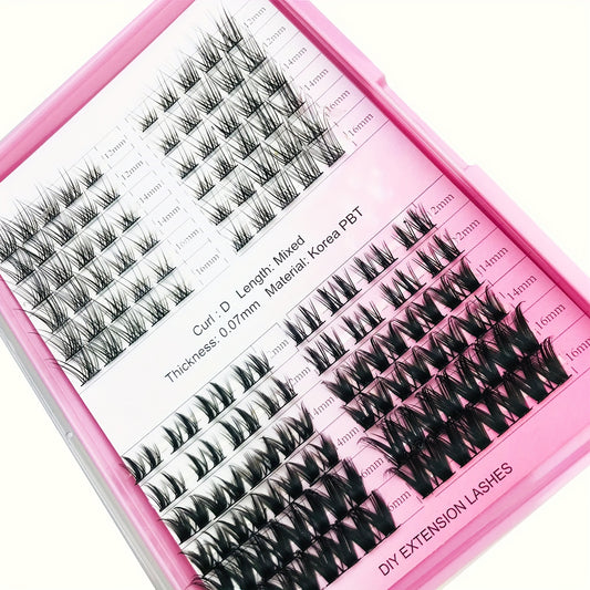 DIY Cluster Lashes 3D Effect DIY Lash Extension Kit 12 14 16mm Mixed Individual