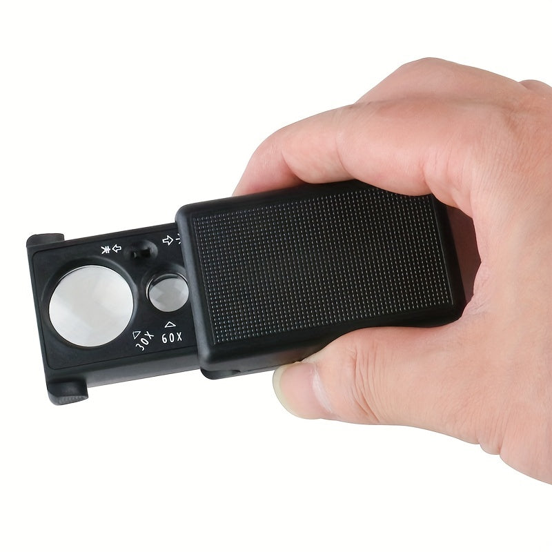 30x60 Magnifying Glass with LED Light for Jewelry Identification