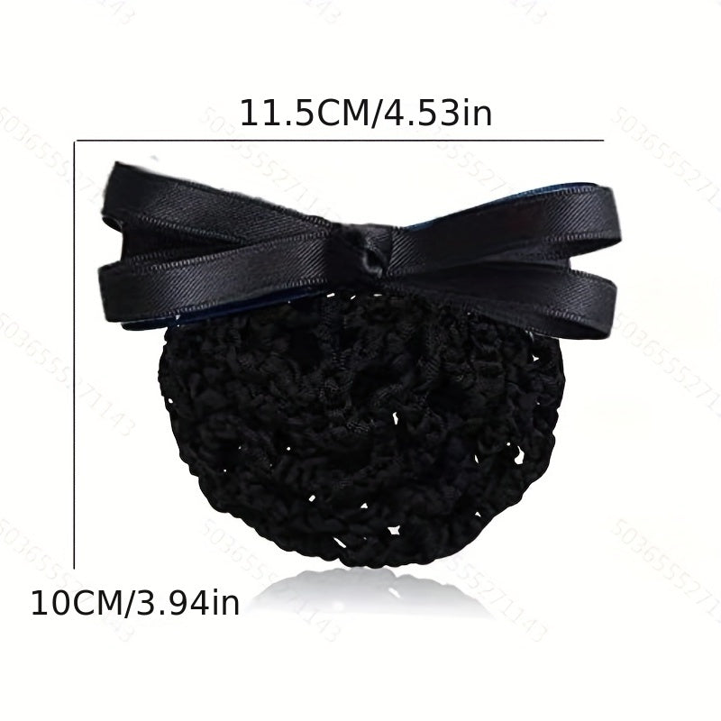 Women's Bow Hair Clip Hair Bun Ponytail Clip Nurse Lady Dance Work Headdress