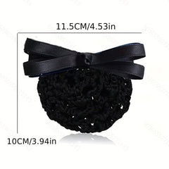 Women's Bow Hair Clip Hair Bun Ponytail Clip Nurse Lady Dance Work Headdress