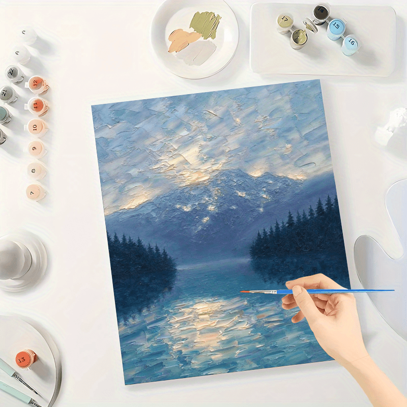 Nature Paint by Numbers Kit Tranquil Mountain Lake Painting