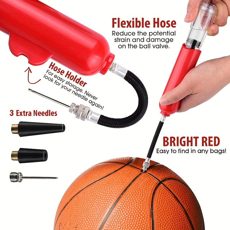 Sport Ball Air Pump with Pin Holder for Basketball Soccer Volleyball