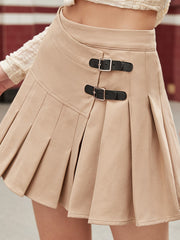 Kpop Khaki Pleated Skirt Hot Girl College Style Preppy Casual Top