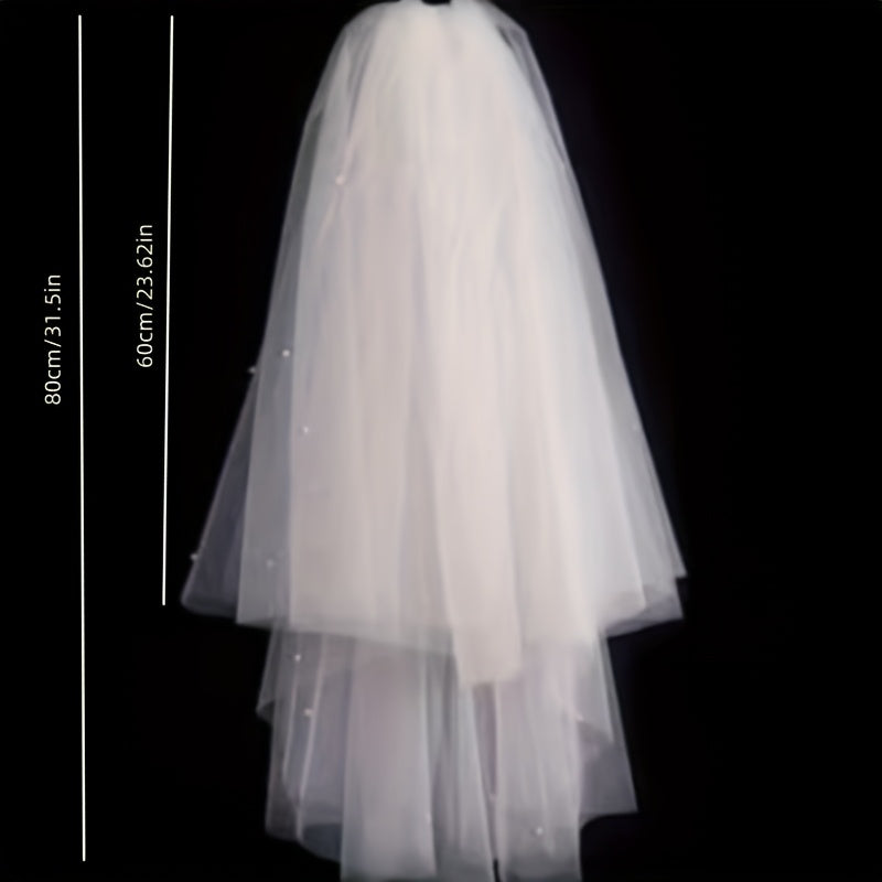 Double Layer Puffy Tulle Bridal Wedding Veil