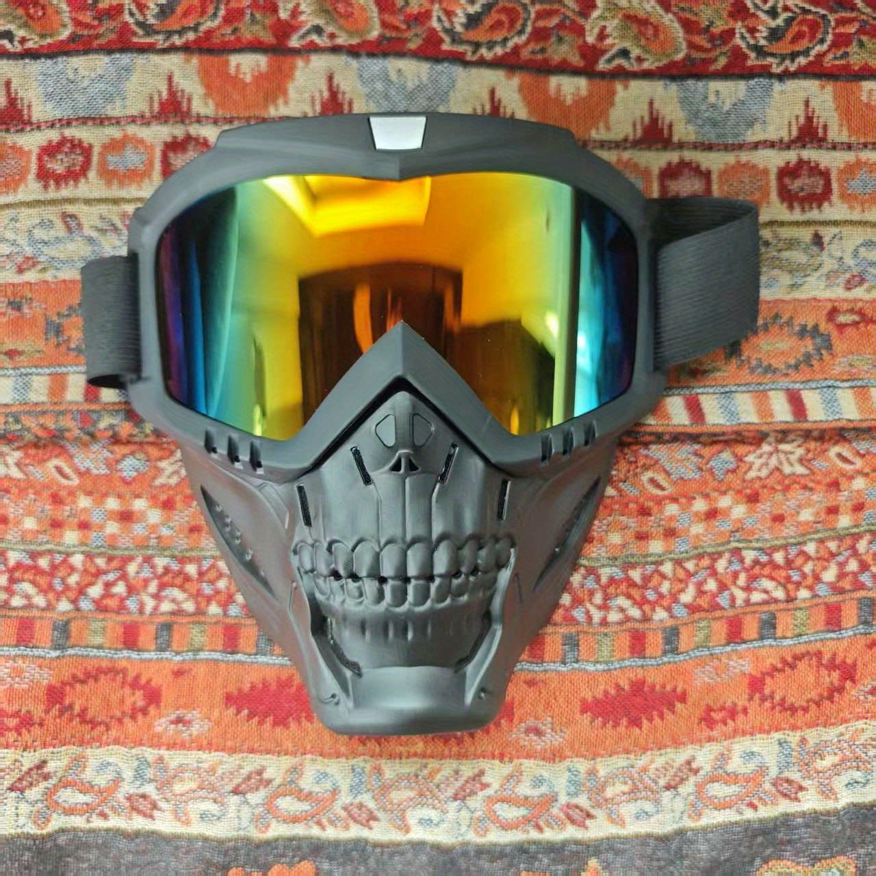 Skull Mask with Reflective Goggles for Halloween & Horror Party
