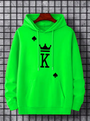King Of Spades Print Hoodie Men's Graphic Pullover Hooded Sweatshirt