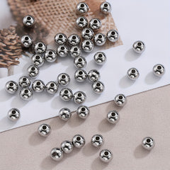 100pcs Stainless Steel Beads Big Hole Spacer Beads For Jewelry Making