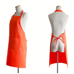 Polyester Apron Unisex Adjustable Cooking Apron Household Solid Apron