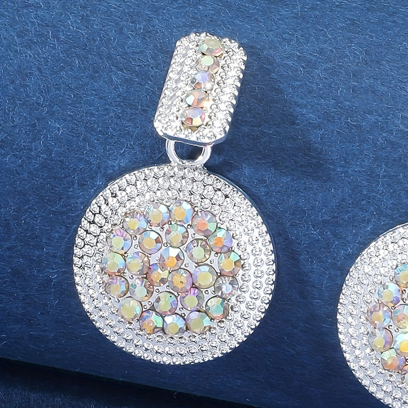 Alloy Geometric Round Earrings, Elegant Design
