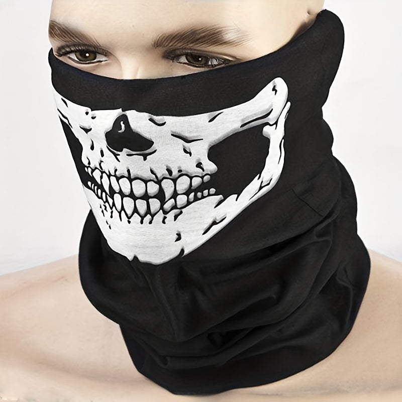 Bicycle Ski Skull Half Face Mask Ghost Scarf Neck Warmer Halloween Props