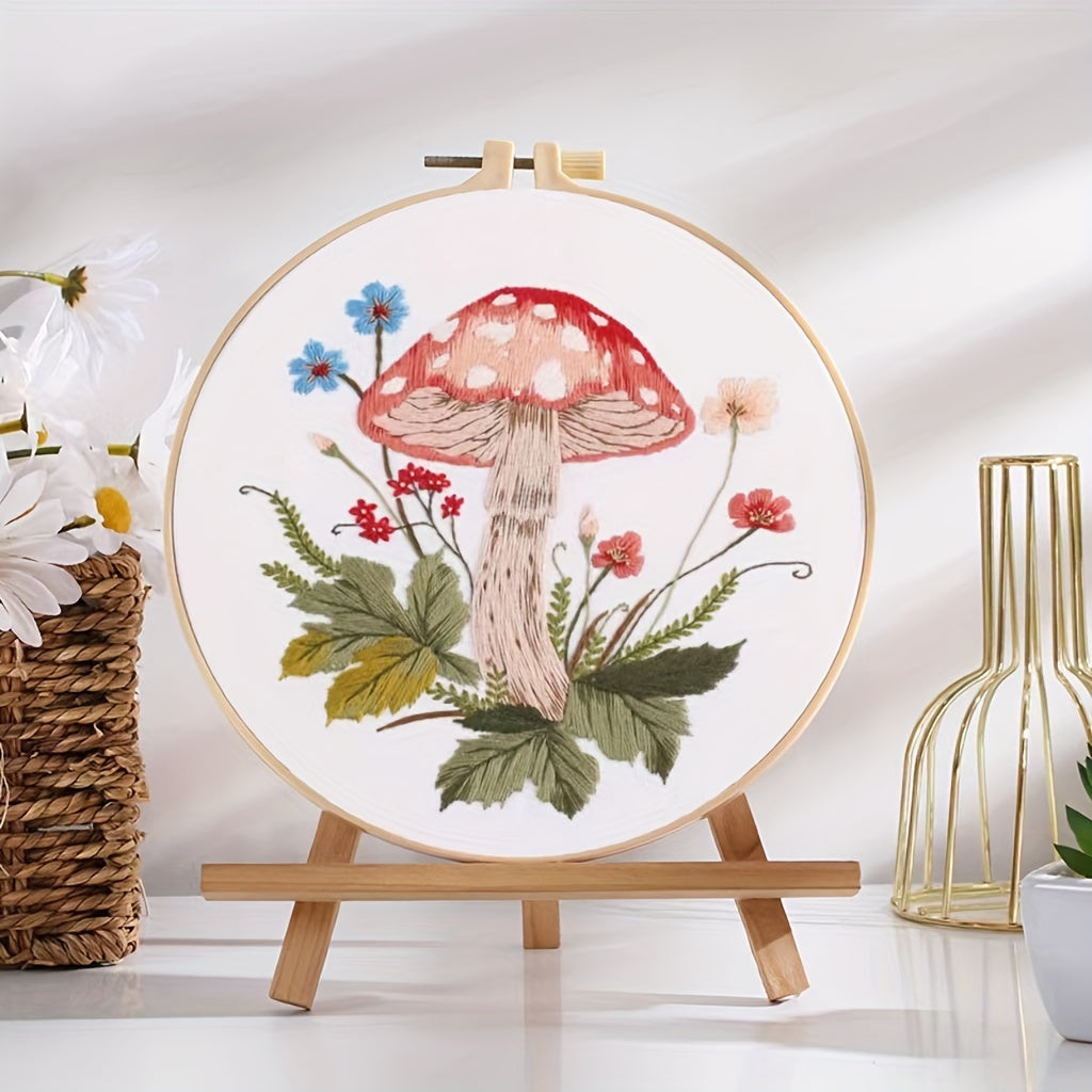 Mushroom Series Embroidery Kit - DIY Starter Kit For Adults
