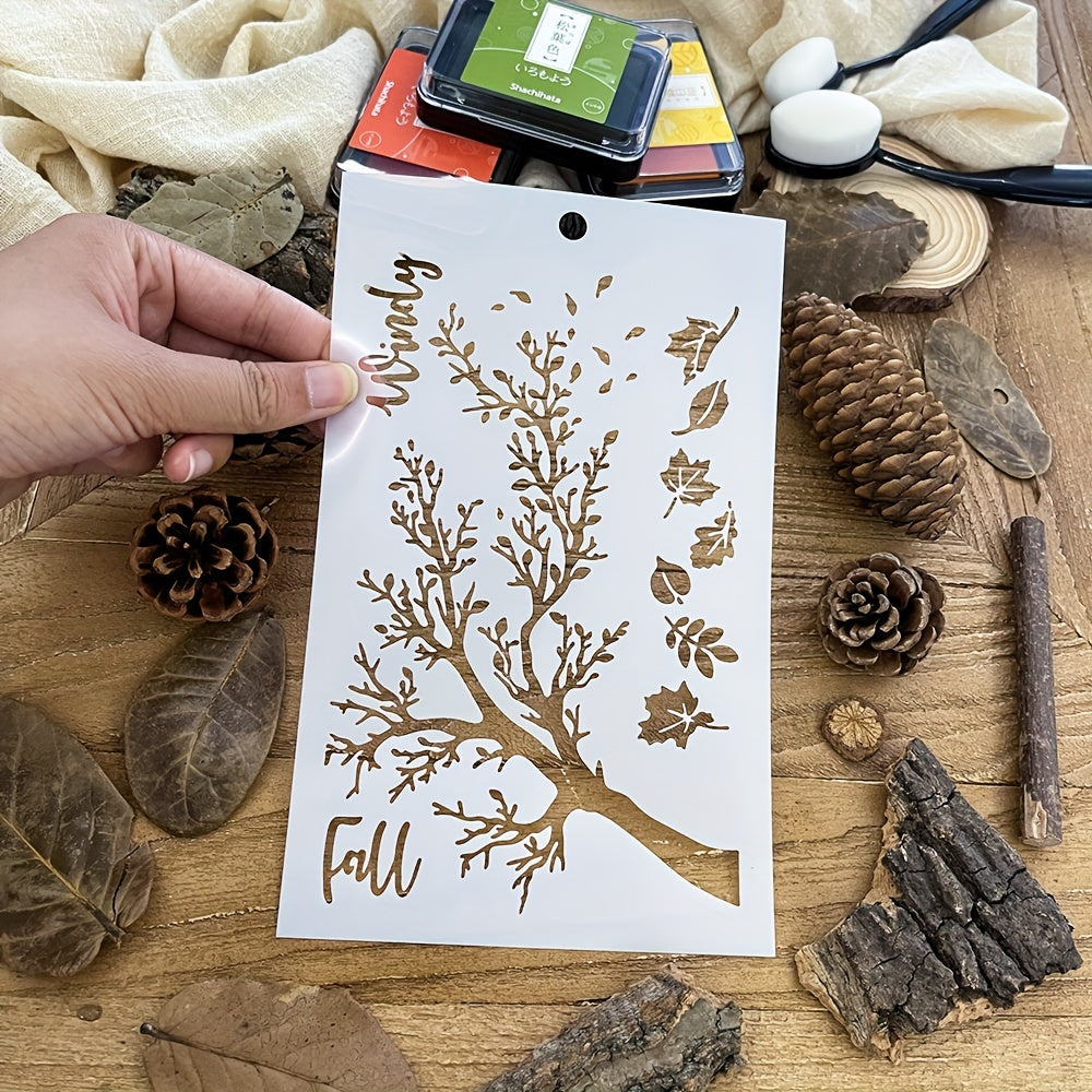 Maple Leaves Fall Stencils Shoe Graffiti Art DIY Painting