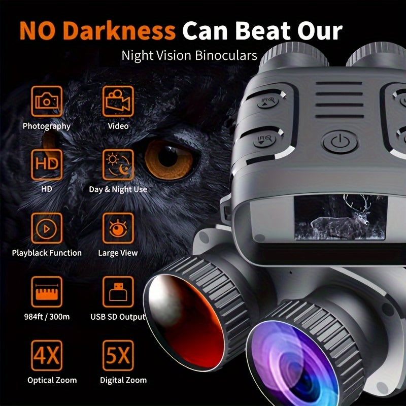 R18 5X Night Vision Binoculars 1080P with USB Charging Cable