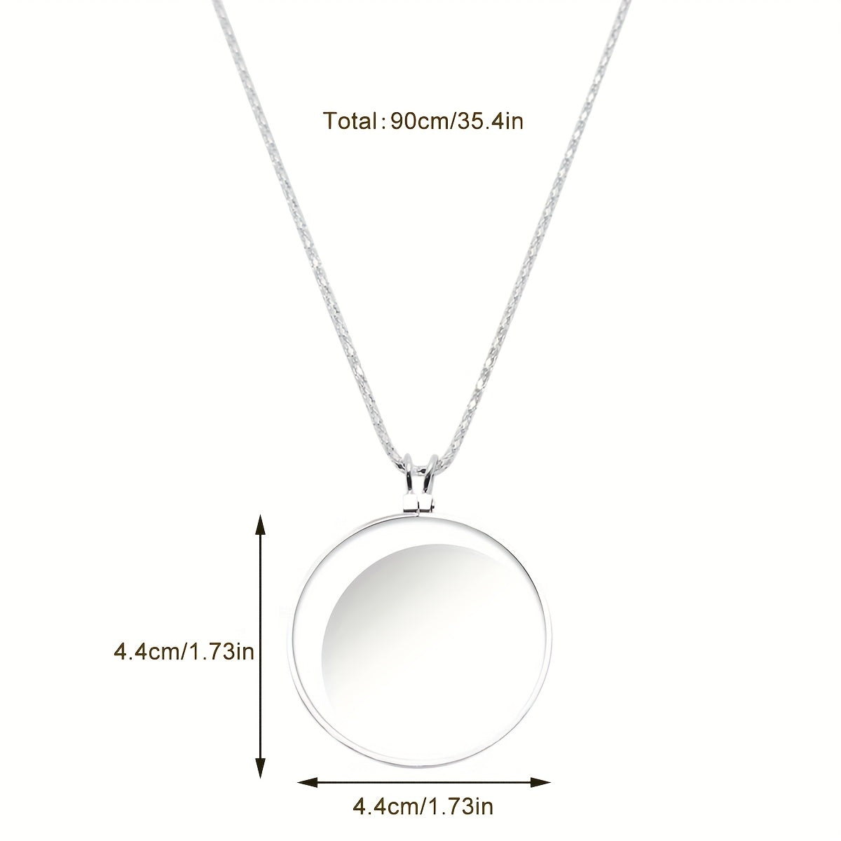 5x Magnifying Glass Necklace Pendant, 1.7in Lens, Ideal Gift